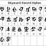 Skyward Sword Alphabet Chart - Updated 2 Jan. 2012