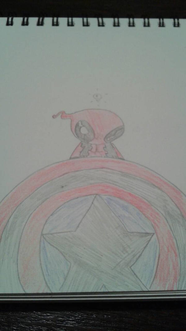 Deadpool And Caps Shield by dinodan55 on DeviantArt