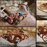 Copper and Turquoise Chip Bracelet Cuff