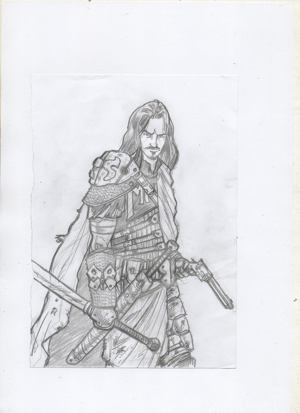 Post apocalyptic warrior sketch