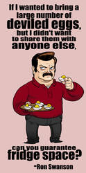 Ron Swanson: Deviled Eggs. by Crazyskull