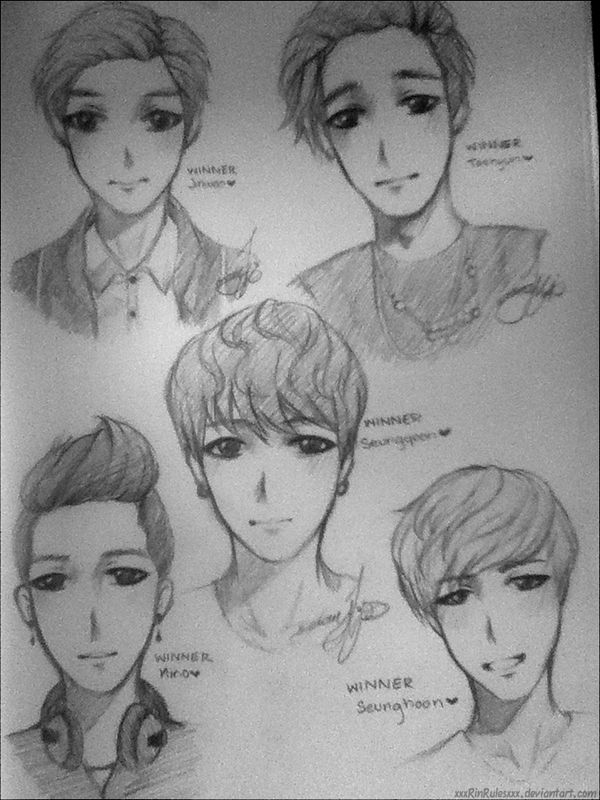 KPOP anime sketch version: WINNER by Rinspirit-Art on DeviantArt KPOP anime sketch version: WINNER by Rinspirit-Art on DeviantArt