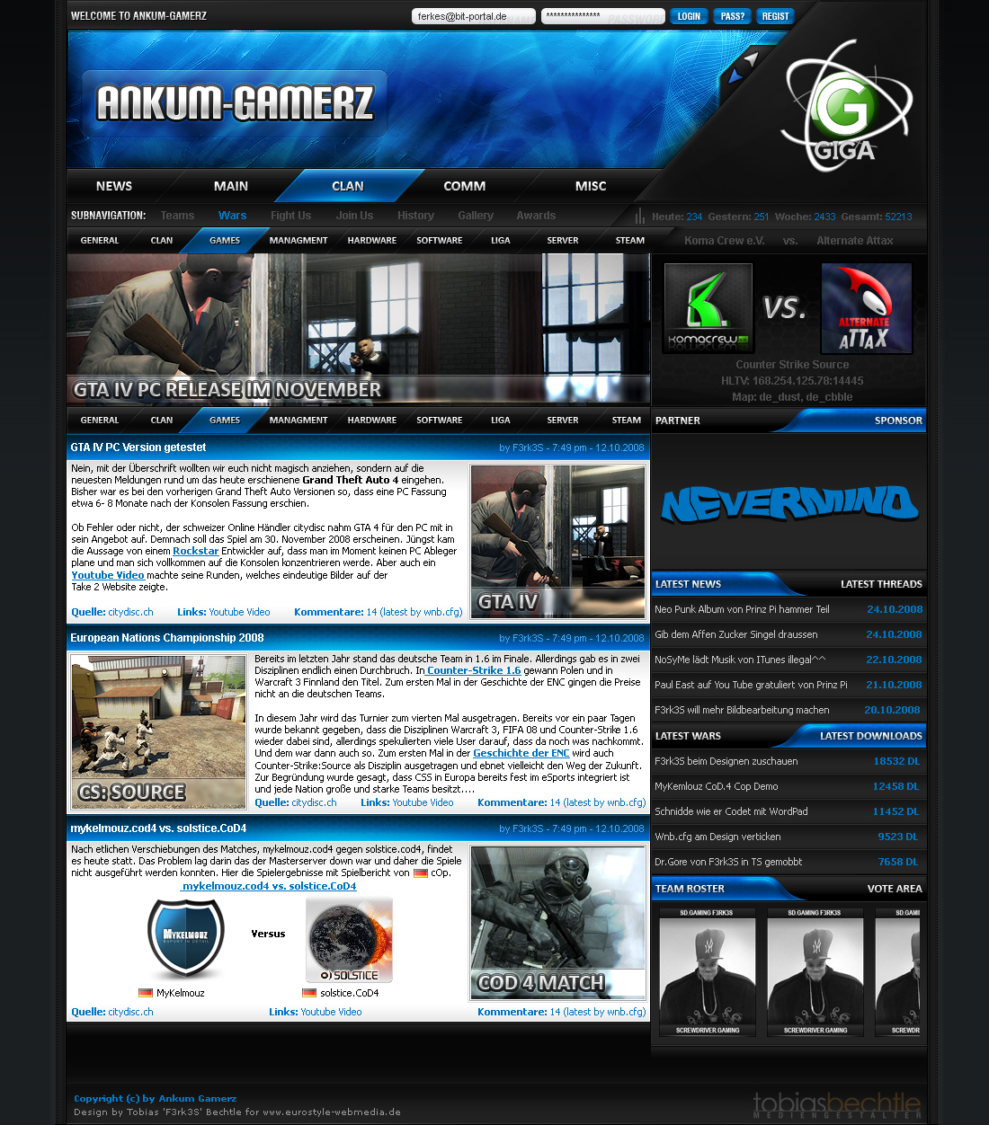 Ankum-Gamerz Screendesign