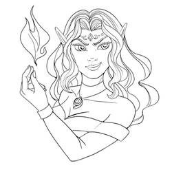 Elf Girl LineArt