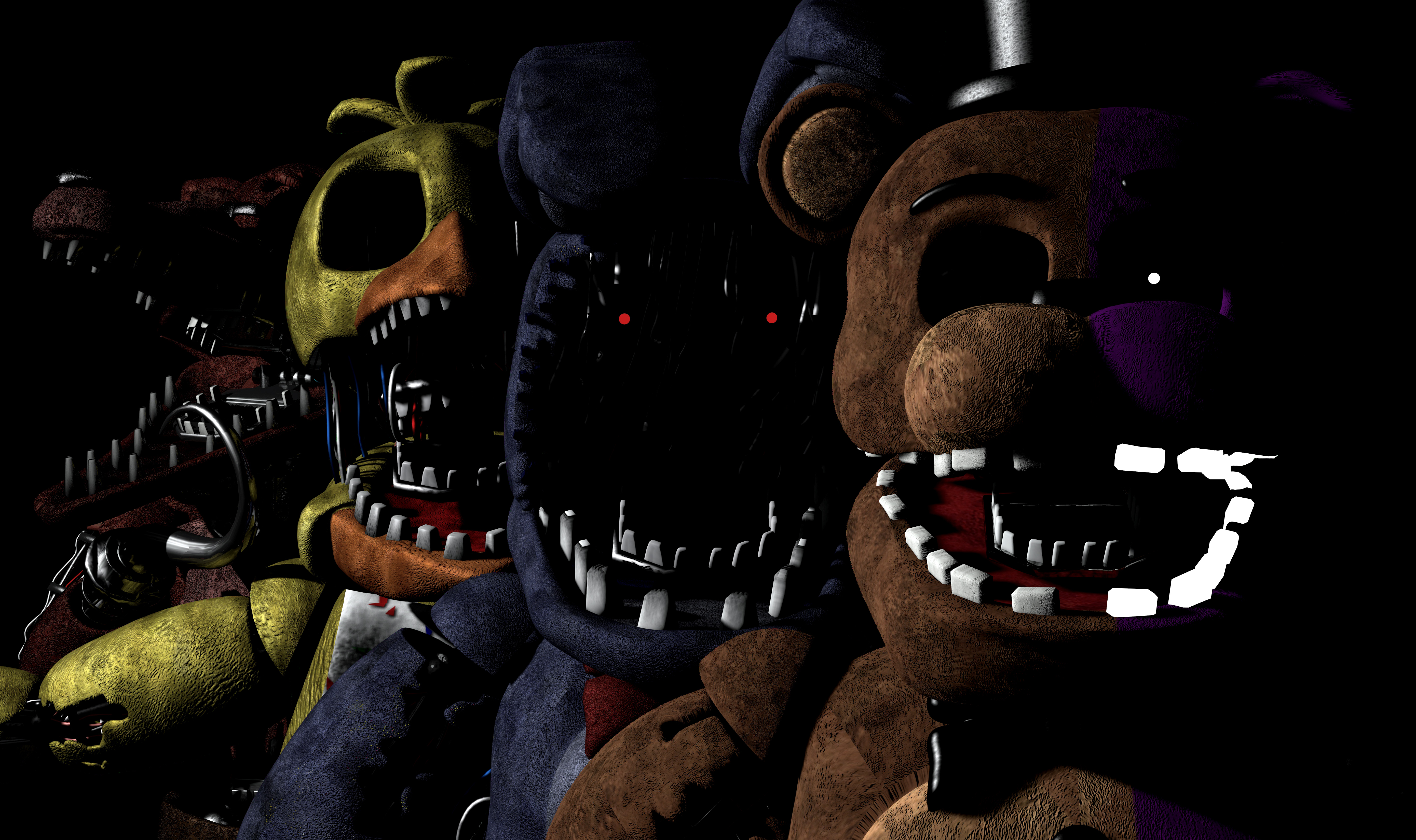Fnaf 2 withered animatronics by UnTipObisnuit