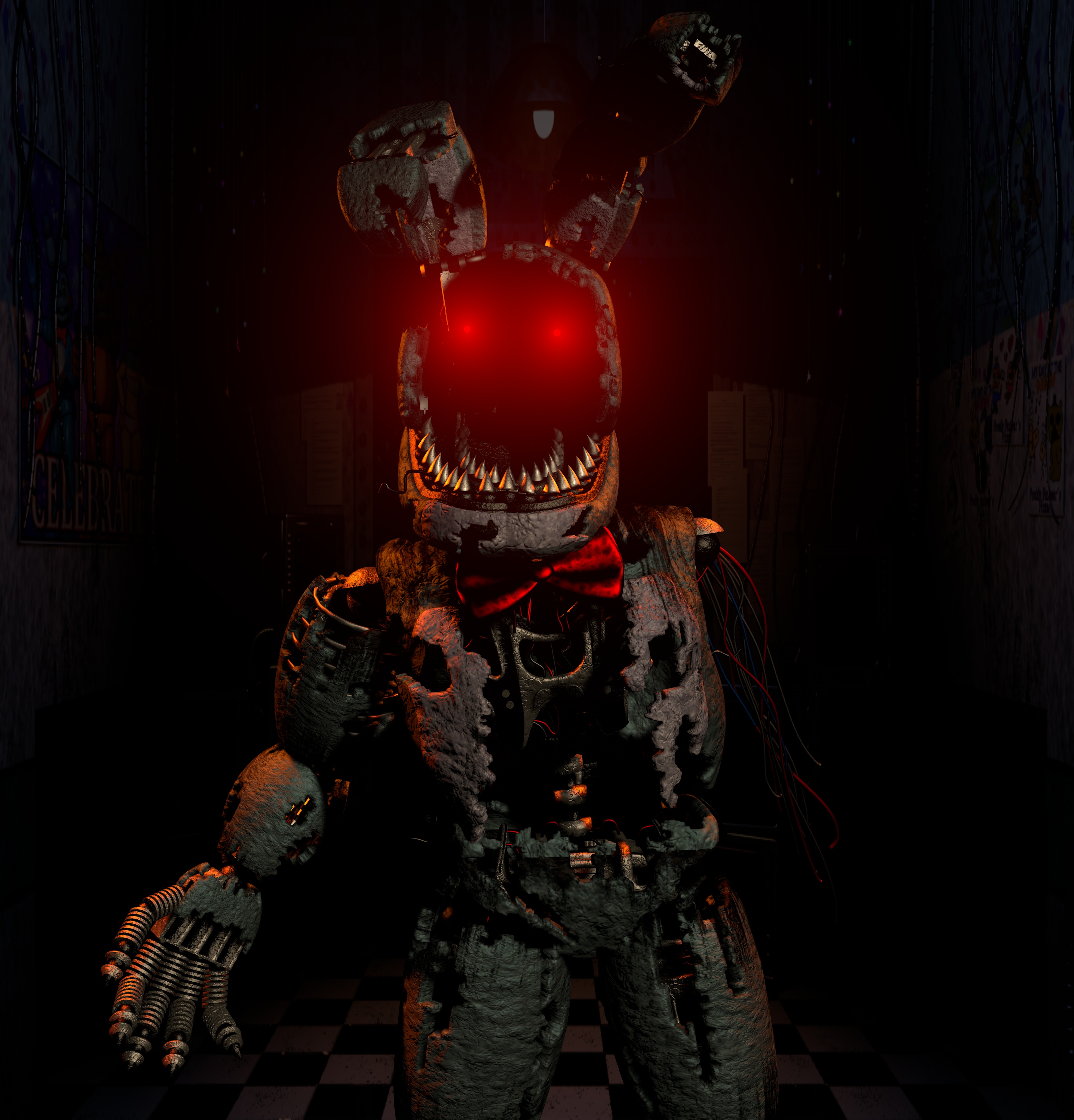 Wallpaper Nightmare Bonnie (FNAF-C4D) by TheRayan2802 on DeviantArt