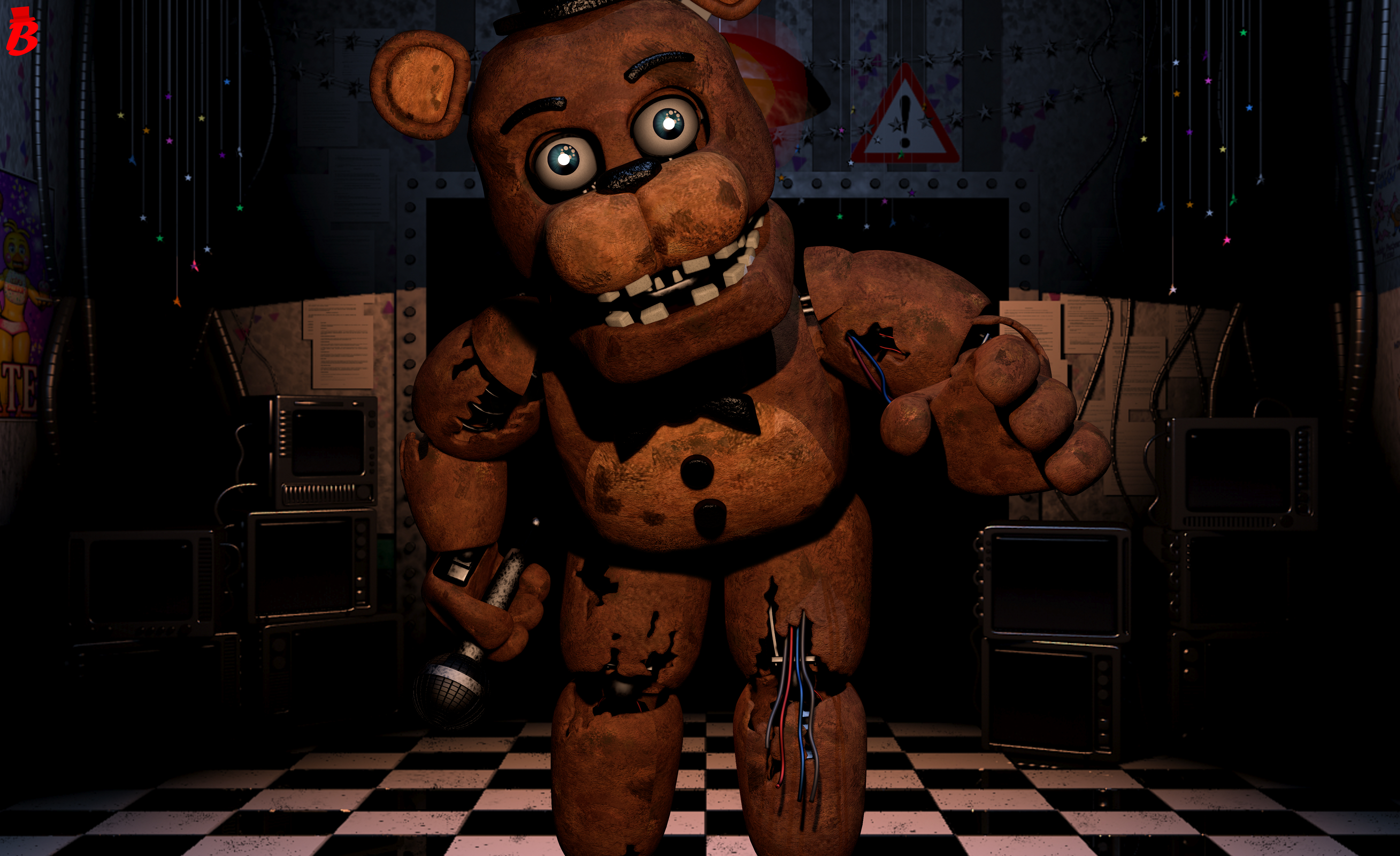 FNaF C4D  FNaF 1 Freddy Fazbear Jumpscare by BrussPictures on DeviantArt