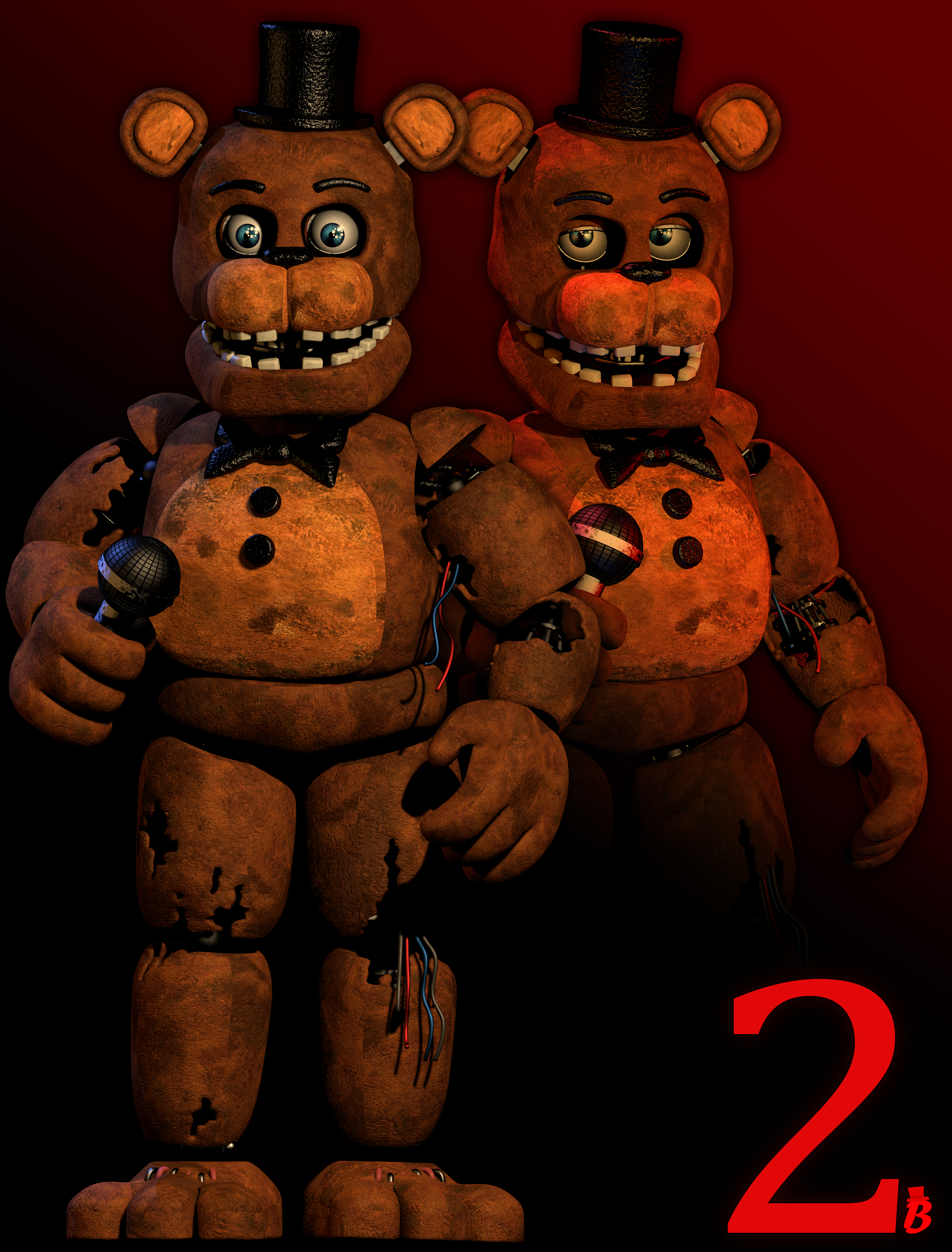 FNaF C4D  FNaF Withered Freddy Full Body V2 by BrussPictures on DeviantArt