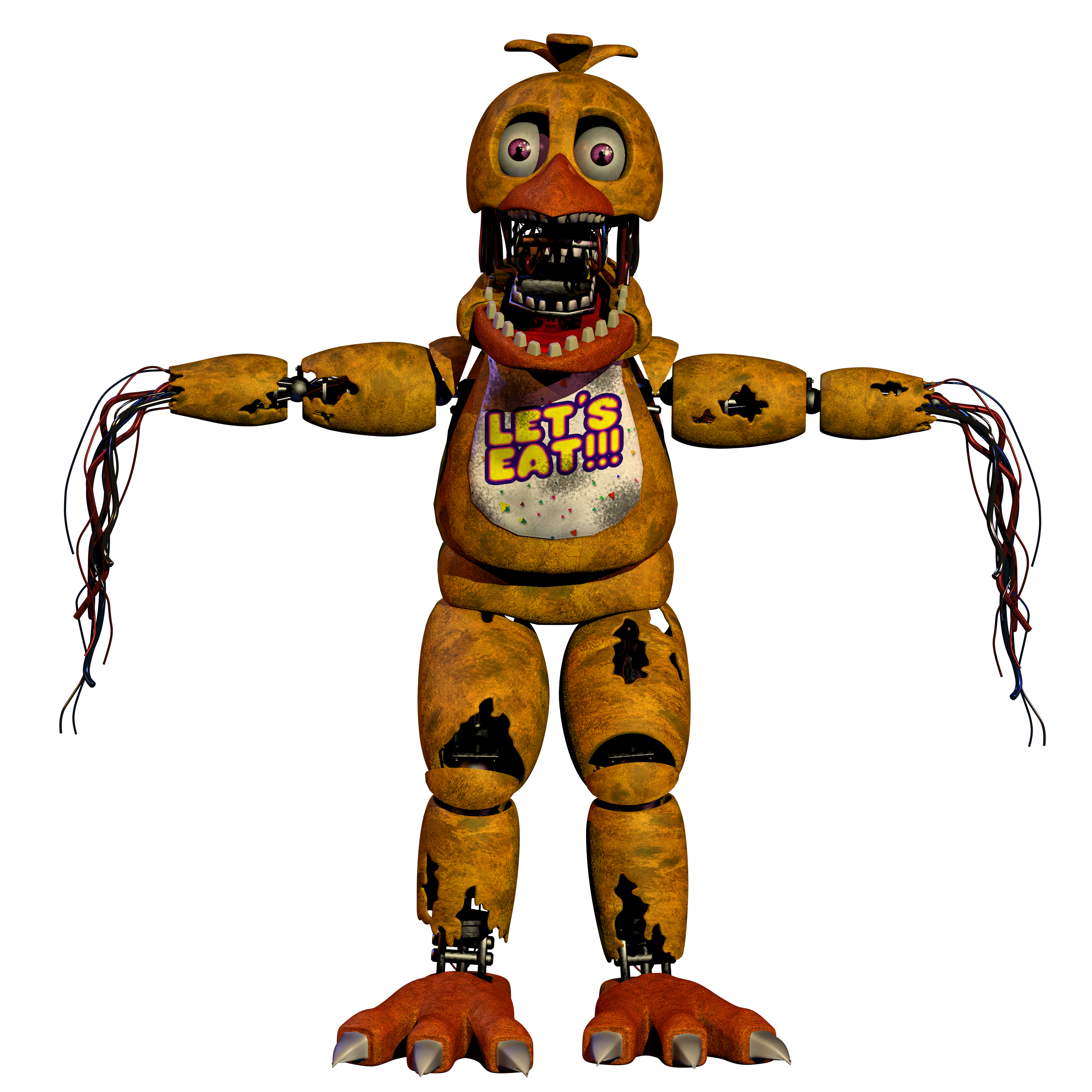 Withered Chica Full Body PNG by BrussPictures on DeviantArt