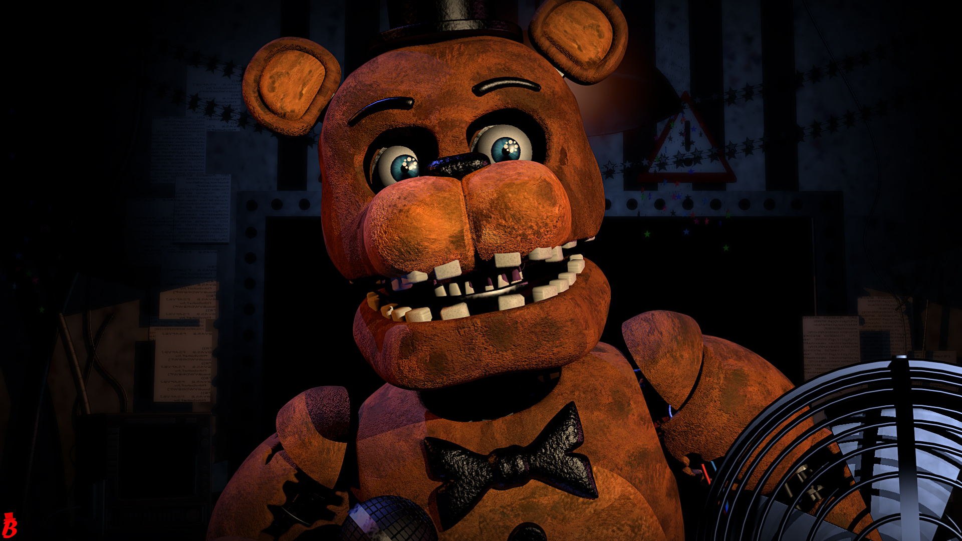 Withered Freddy Fazbear Jumpscare, withered , old , freddy