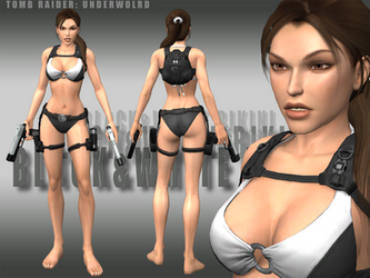 Lara Croft Black and White Bikini