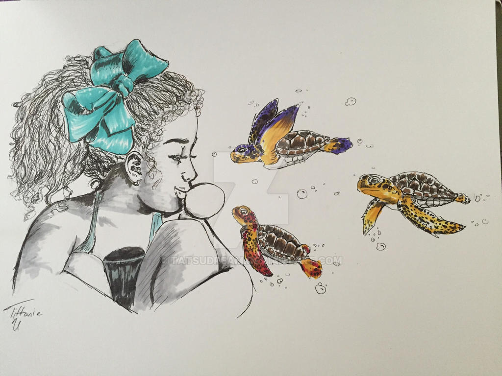 Turtle March Deviantart Three Rocks Girl and the three sea turtles by tatsudream on DeviantArt