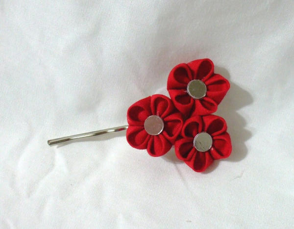 small red plum blossoms bobby pin