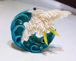 Chidori and ocean waves kanzashi