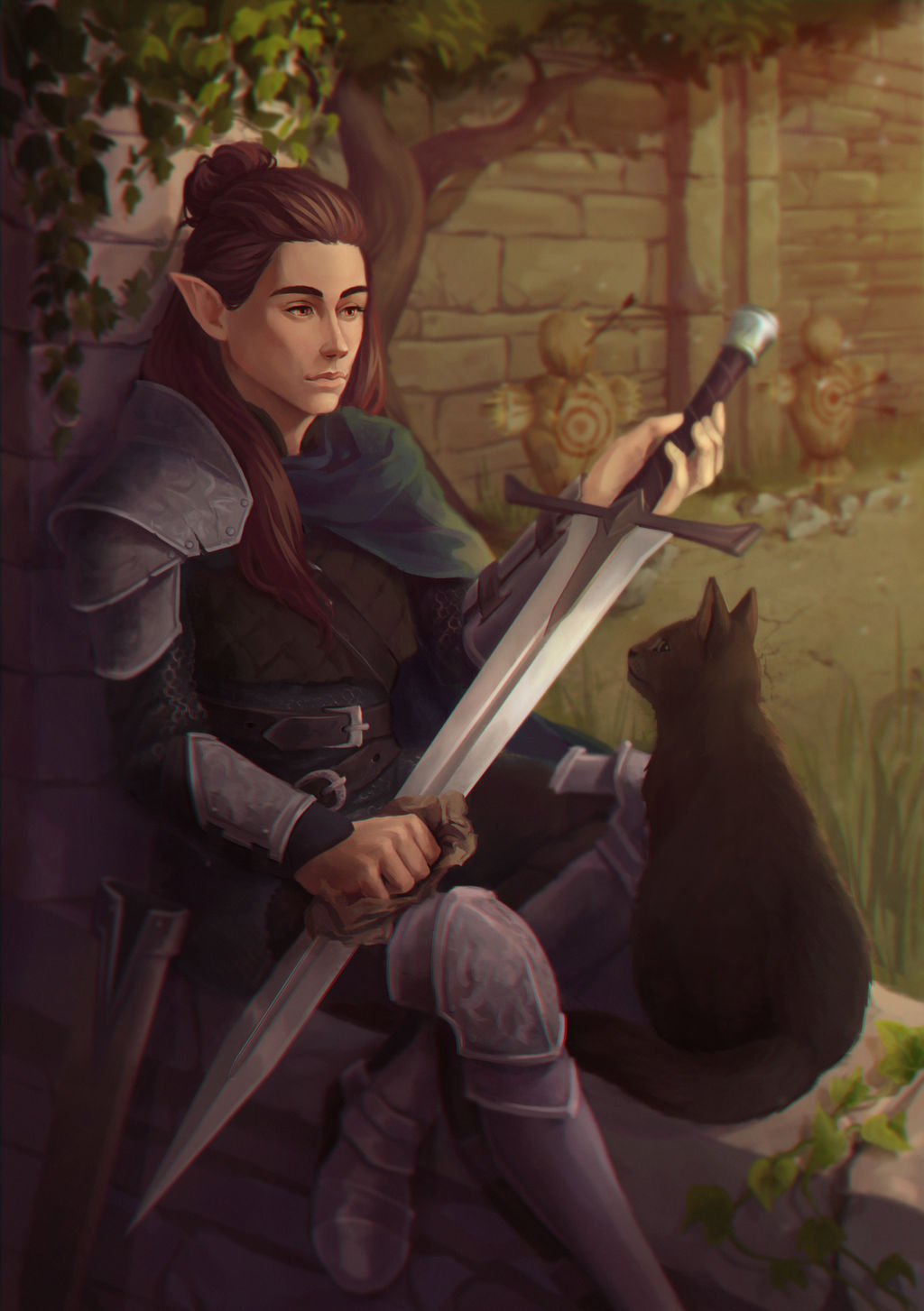 Elf and cat by LeoArti on DeviantArt