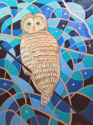 Blue Al Whimsical Owl