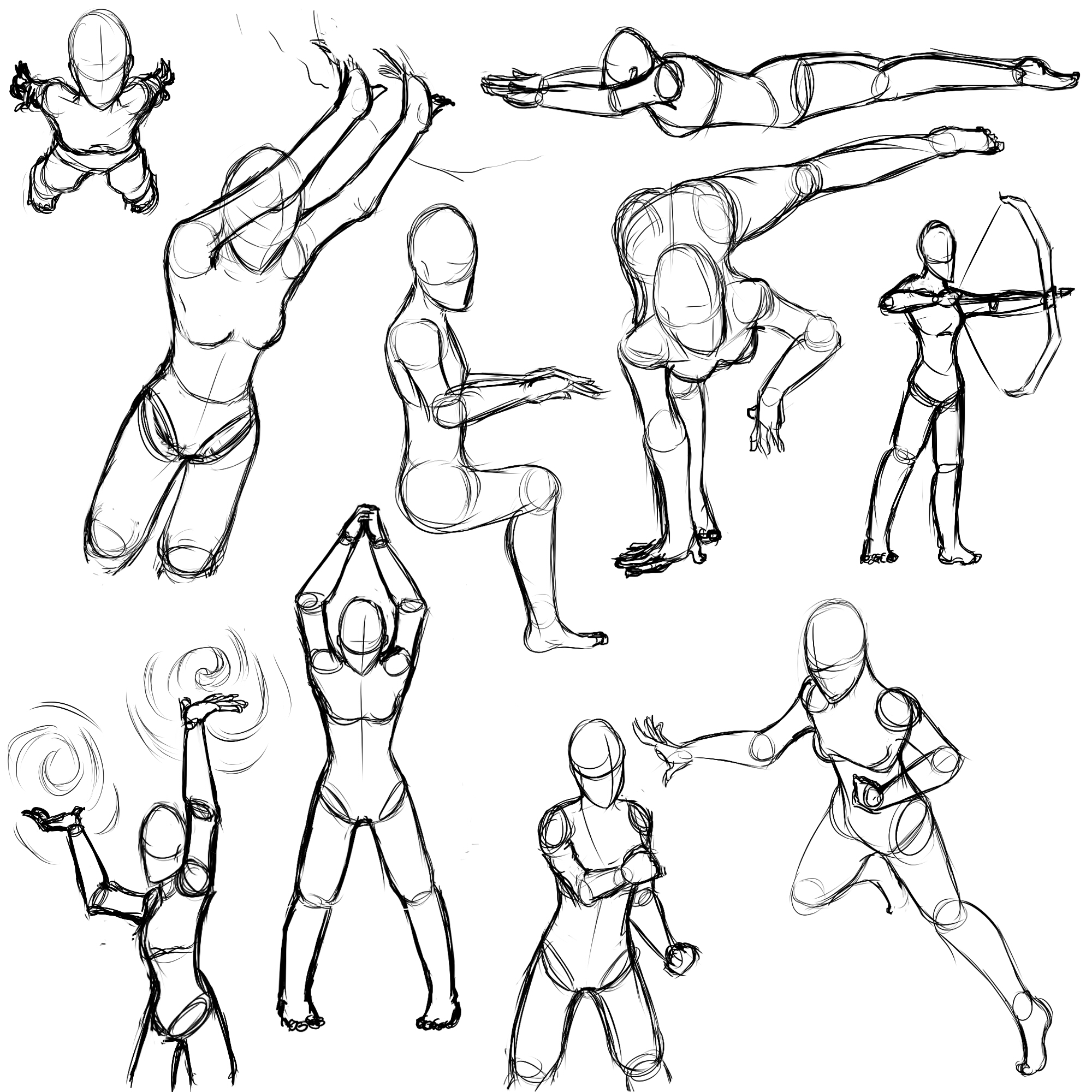 Female Action Poses by Sefti on DeviantArt
