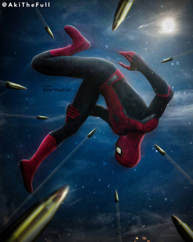 SpiderMan Dodging Bullets MidAir Artwork by AkiTheFullXD on DeviantArt