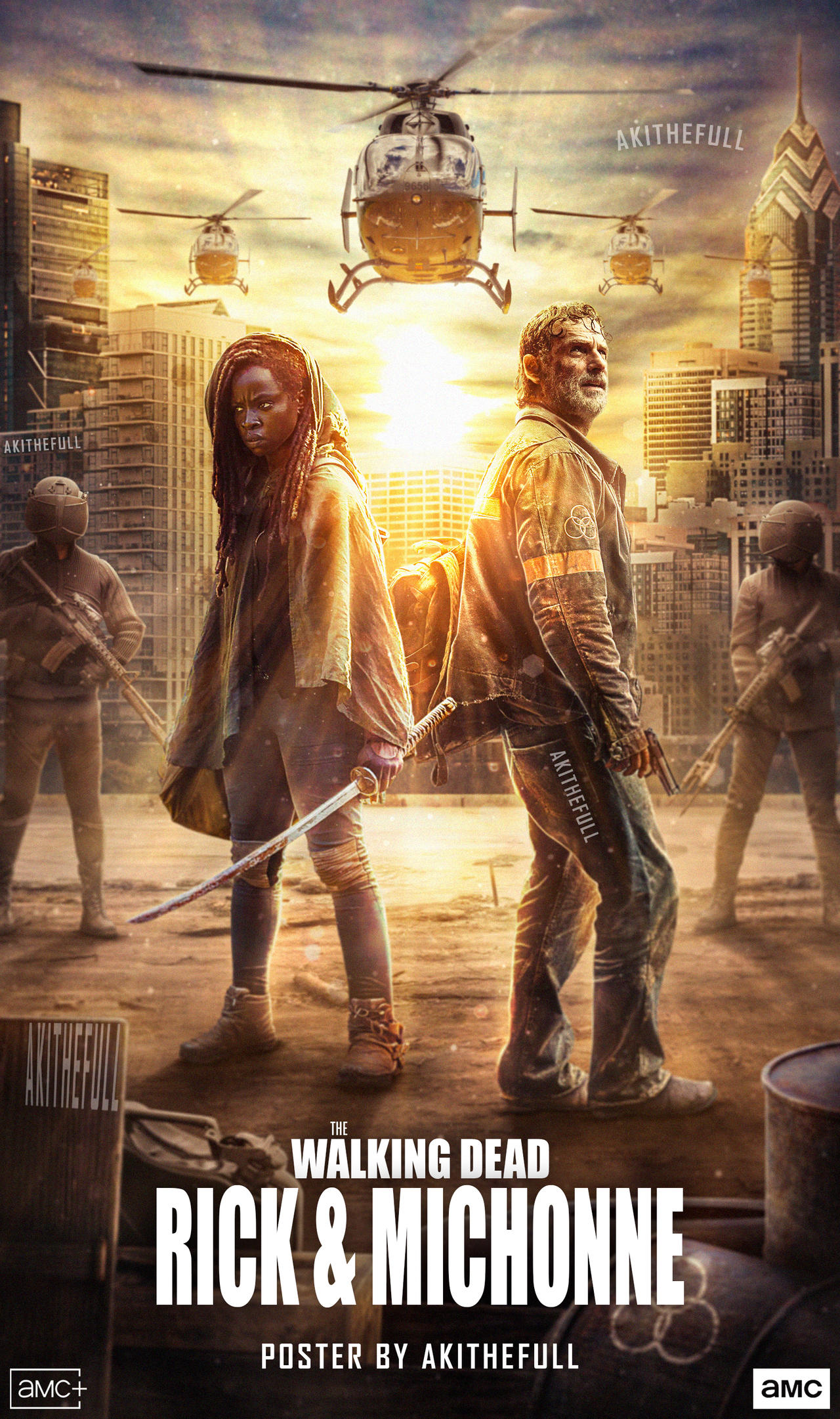 The Walking Dead Rick And Michonne Poster by AkiTheFull on DeviantArt