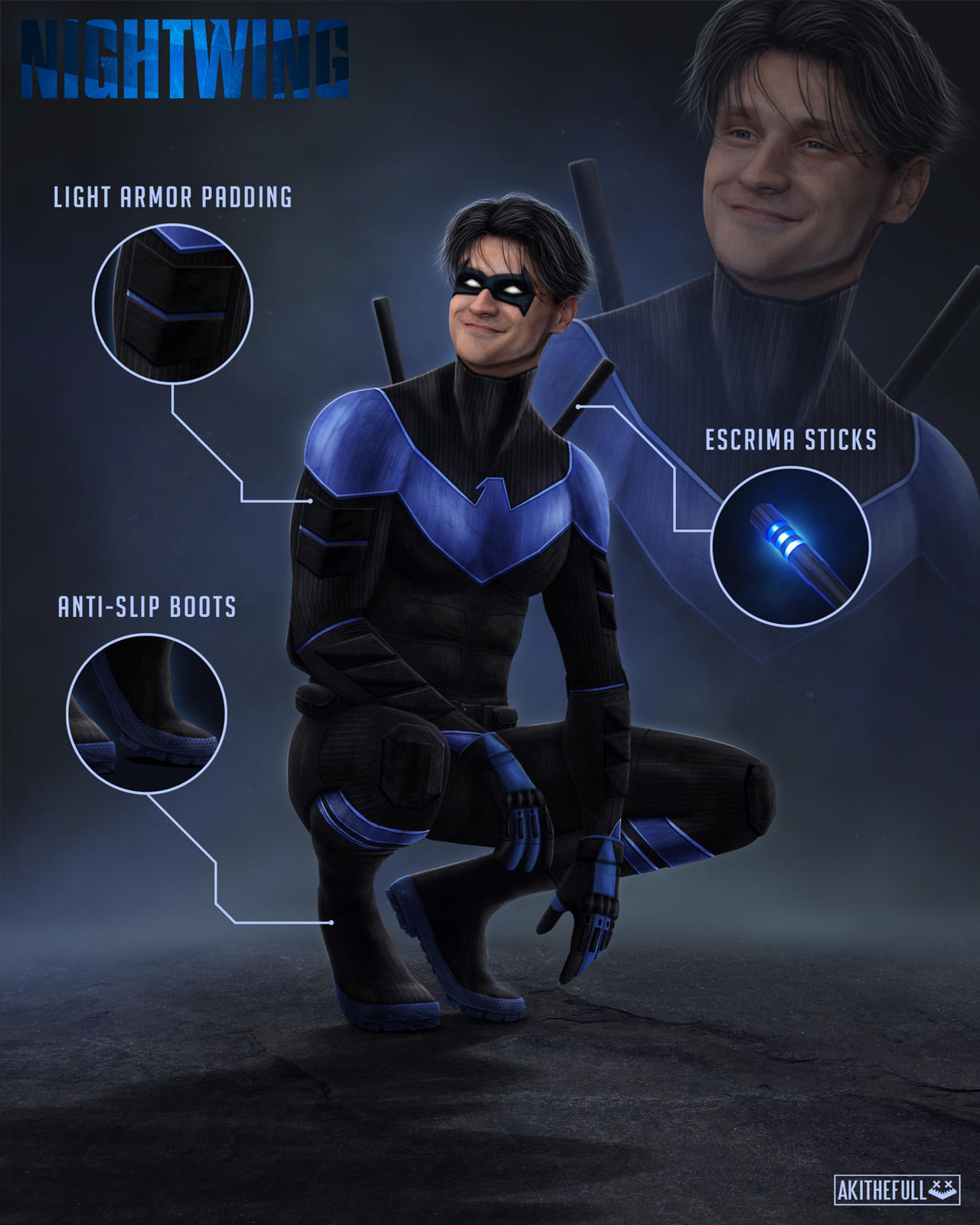 Nightwing Design - The Batman Universe by AkiTheFull on DeviantArt