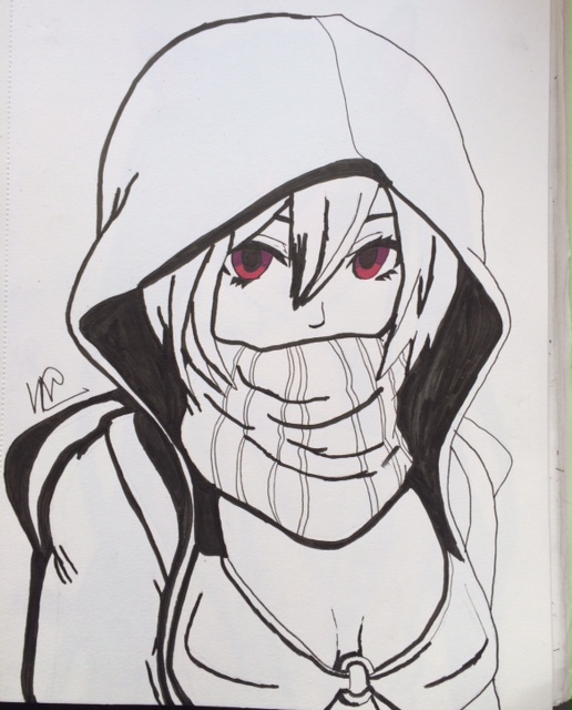 Cute Anime Girl With A Hoodie By Vrishnan On Deviantart
