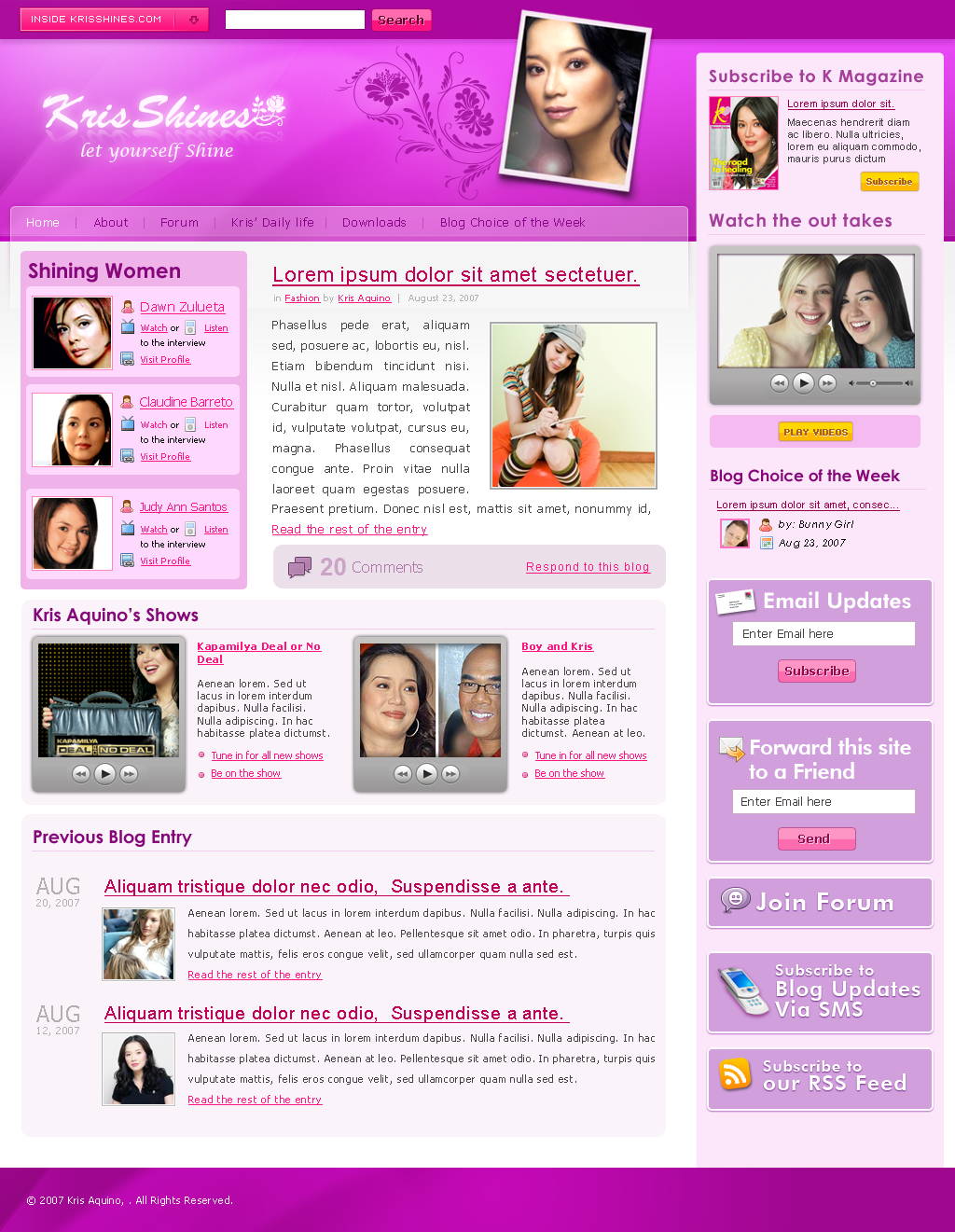 Kris's Blog Design Study v.4