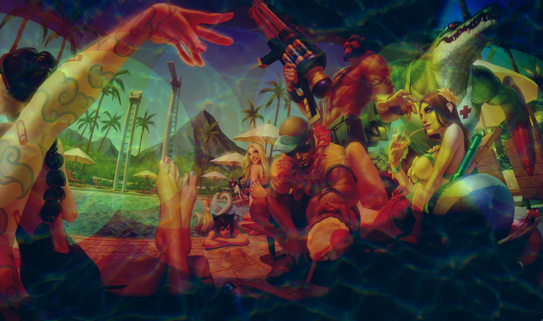 Pool Party Jhin [League of Legends Custom Skin] by ShadowfreakxD on  DeviantArt