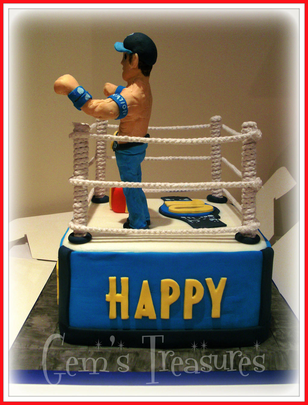 Wrestling Birthday Cake