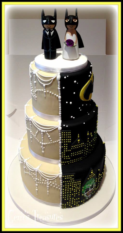 Batman And Traditional Split Wedding Cake By Gertygetsgangster On
