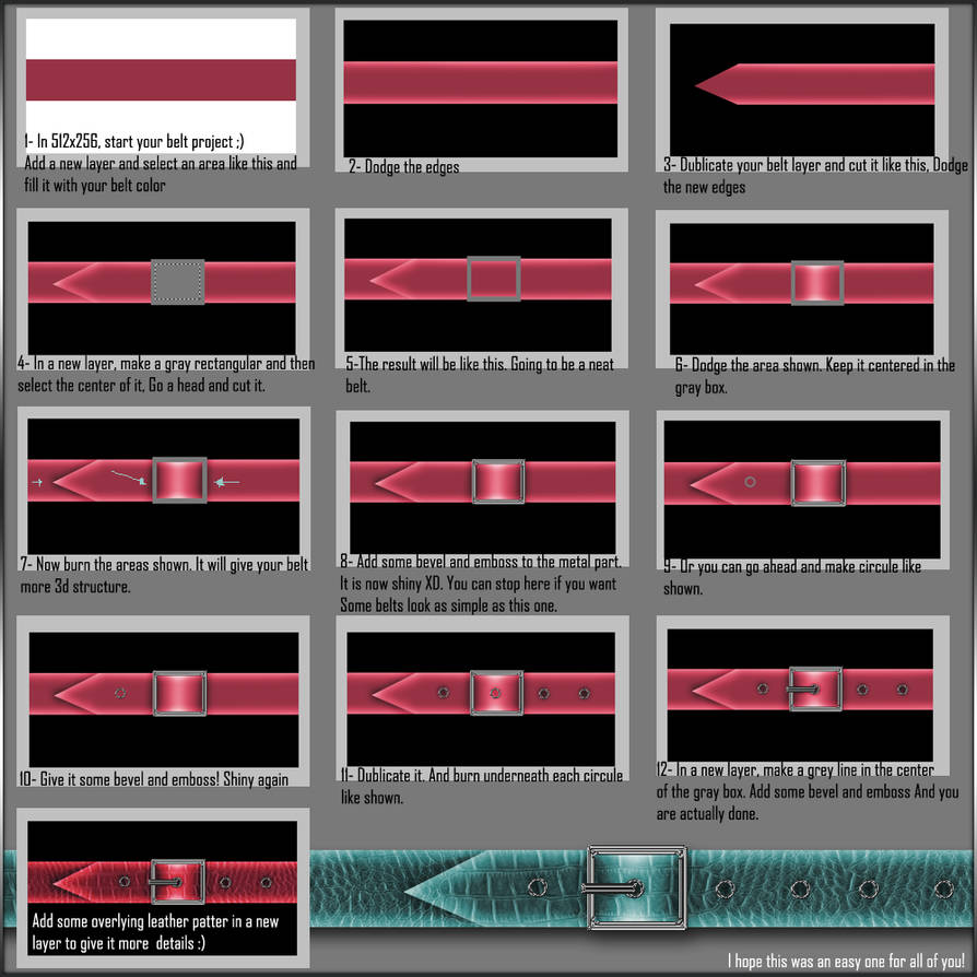 Belt Tutorial A simple Belt tutorial by P-H-A-R-M-A-C-I-S-T on DeviantArt