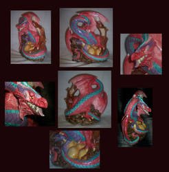 Pink dragon mother and baby montage