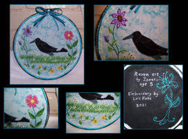 Isaac's Raven embroidery