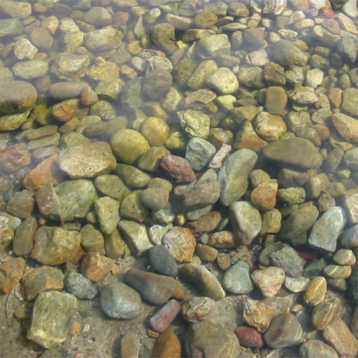 River Pebbles Under Water