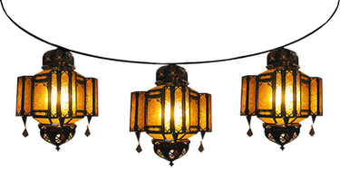 Strung Amber Fiesta Moroccan Lamps