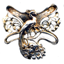 Art Nouveau Peacock jewelry element