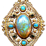 Art Nouveau Filigree Opals gold jewelry element