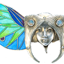 Art Deco Faerie Wings Head jewelry element