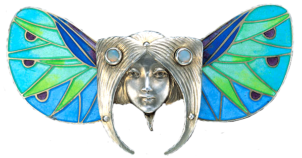 Art Deco Faerie Wings Head jewelry element