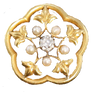 Art Nouveau Pearl and Diamond brooch