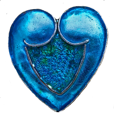 Art Deco Blue Heart jewelry element