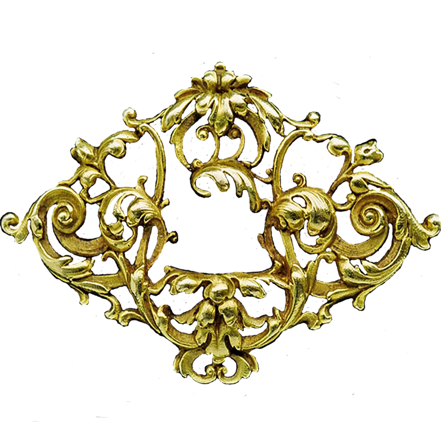 Art Nouveau Gold Filigree Badge jewelry element