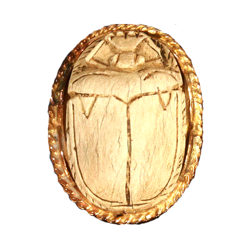 Egyptian Revival Carved Bone Scarab jewelry elemen