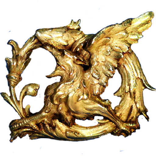 Gold Griffin 19th century jewelry element