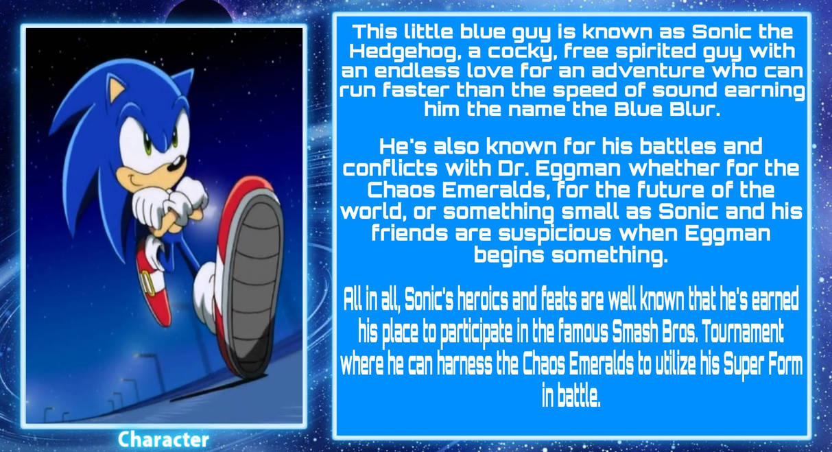 Sonic Bio Soraverse-Sonic the Hedgehog Character Bio by HaoRoku on DeviantArt