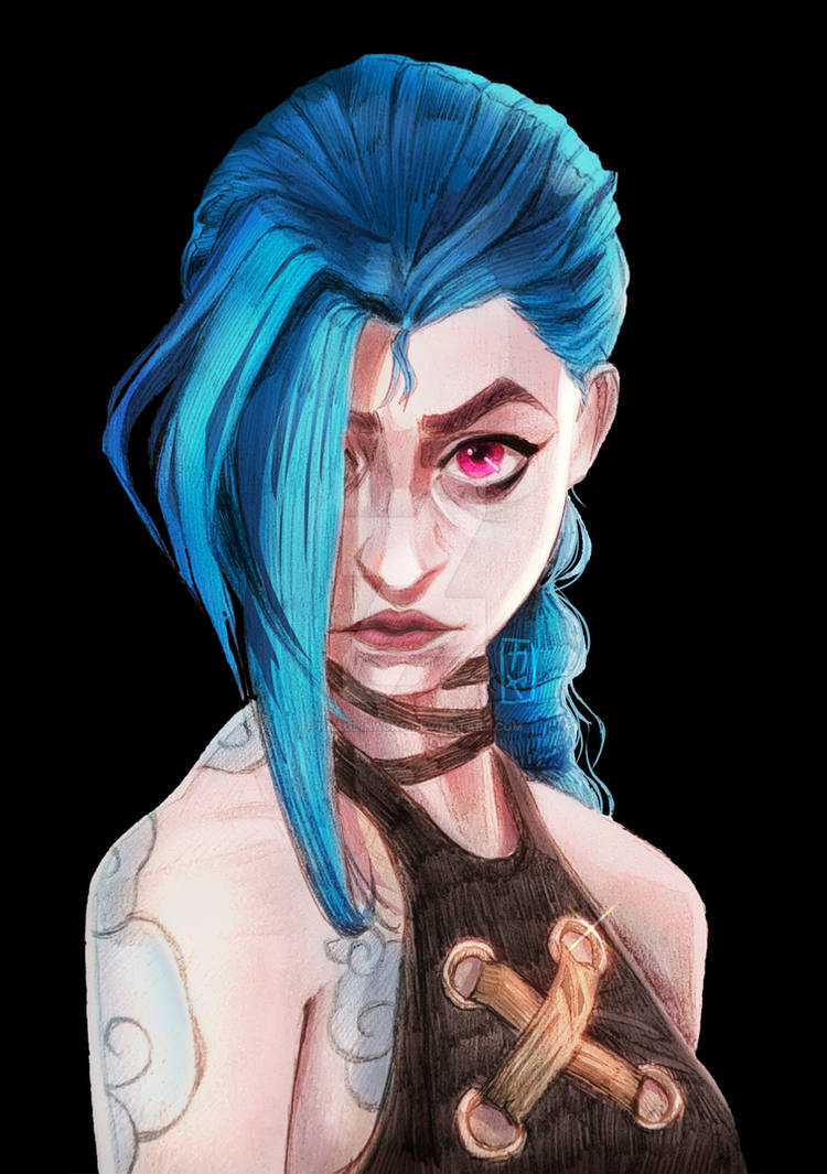 Jinx Colorful Colored Sketch of Jinx by karolinacko on DeviantArt