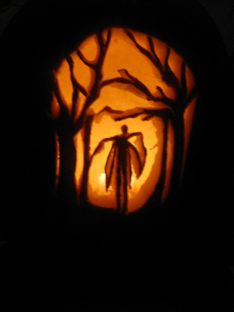 Slender Man jack'o'lantern