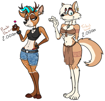 Punk Deer and Tribal Wolf (Closed)