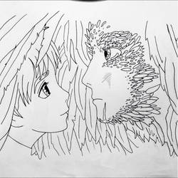 Howls Moving Castle Inked Outline