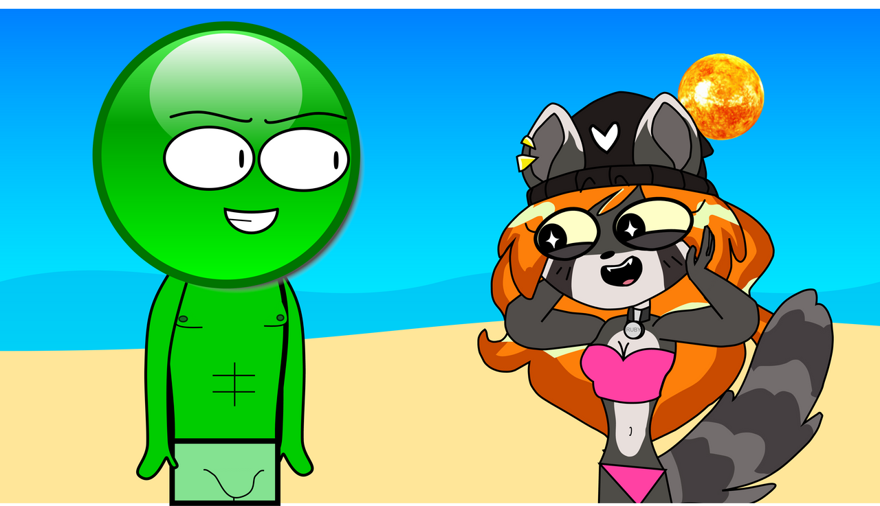 Green and Ruby at the beach by TootieShapey321 on DeviantArt