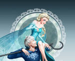 Jack Frost and Elsa by lydia-the-hobo